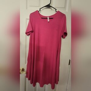 Zenana Hot Pink Dress Size Large